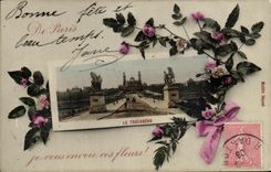 CPA Bonne Fete De Paris je vous envoie ces fleurs le Trocadero