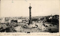 CPA Paris Place de la Bastille et Colonne de Juillet Square of the Bastille aud Column of July