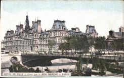 CPA Hotel De Ville Edite par le Bon Marche Paris Marche aux fleurs 