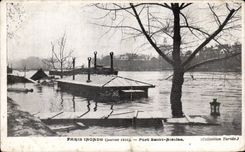 CPA Paris Inonde Pont Saint Nicolas Inondations 1910
