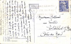 CPA Souvenir D Arcachon Le Casino de la Plage Vue generale Le boulevard promenade La Plage Le Casino mauresque