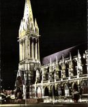 CPA Caen L Eglise Saint Plerre illuminee