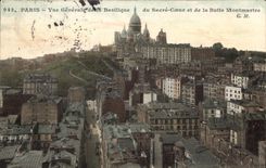 CPA Paris Vue Generale de la Basilique du Sacre Coeur et de la Butte Montmartre