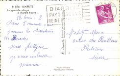 CPA Biarritz La grande plage a maree haute