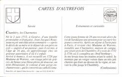 REPRO Chambery Les Charmettes Habitation de J J rousseau et de Mme de Varens