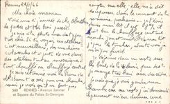 CPA Rennes Avenue Janvier et Square du Palais St Georges