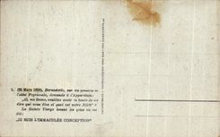 CPA Je Suis L Immaculee Conception Bernadette 