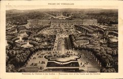 CPA Palais de Versailles Panorama du Chateau et des Jardins Panoramic View of the Castle and the Gardens