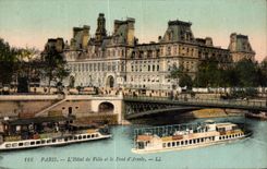 CPA Paris L Hotel de Ville et le Pont d Arcole Peniches