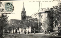 CPA Caen Les Halles et la Tour Le Roy