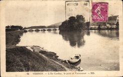 CPA Vernon L ile Corday le Pont et Vernonnet