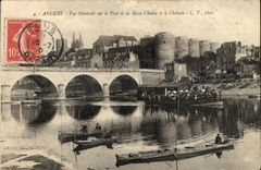 CPA Angers View on the Bridge the Low Chain and the Castle Boat