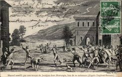 Manual CPA attacked By a troop of Jacobins in montargis place of his birth