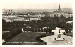 CPA Wien Heldenplatz mit Parlament u Rathaus