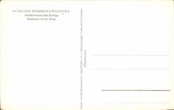 CPA Schloss Herrenchiemsee Schlafzimmer of the konigs Bedroom off the King