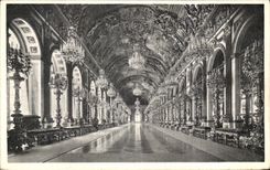 CPA Schloss Herrenchiemsee Groffe Splegelgalerie The great Mirror Gallery