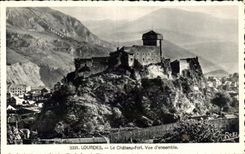 CPA Lourdes the Castle Fort Seen Together