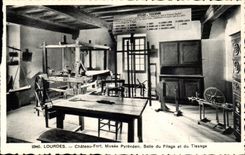 CPA Lourdes Le Chateau Fort Musee Pyreneen Salle du Filage et du Tissage