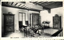 CPA Lourdes Chateau Fort Musee Pyreneen Salle de L Ameublement