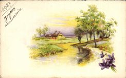 CPA Fantasy Happy Flowers Birthday