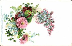 CPA Fantaisie Fleurs Chrysanthemes 