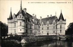 CPA Azay la cortina el ataque frontal norteno del castillo es