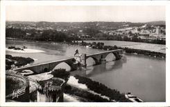 Puente santo Benezet de CPA Avignon (vaucluse) en el Rhone con la vuelta de Felipe del leon la hermosa