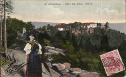 Montaje co del St Odilienberg de CPA Traje del folklore de Odile