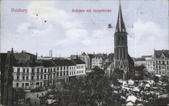 CPA Duisburg Dellplatz mil Josephkirche