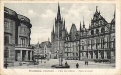 CPA Wiesbaden Schlobpiatz Place Castle Places Castle off