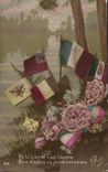 CPA Fantaisie Fleurs De la Liberte Cest L aurore Bien dautres Drapeaux Flags
