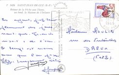 CPA Saint Jean De Luz Retour de la Peche aux Thons au fond la Maison de I'Infante Bateau