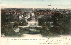 CPA Le Havre Le Jardin Public et la Rue de Paris