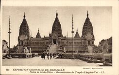CPA Exposition Coloniale de Marseille Palais de l'Indo Chine Reconstitution du Temple d'Angkor Vat