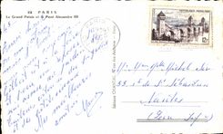 CPA Paris Le Grand Palais et le pont Alexandre III