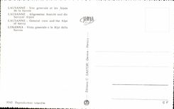 CPA Lausanne Vue Generale Et Les Alpes De La Savoie Lausanne Allgemeine Ansicht Und Die Savoyer Alpen