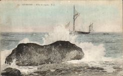 CPA Le Havre Effet de Vague Bateau