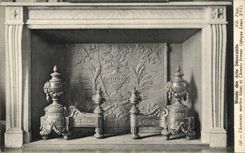 CPA Musee des Arts Decoratifs Cheminee marbre et chenets bronze Louis XVI