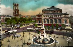 CPA Paris Merveilles la Place du Chatelet et la tour Saint Jacques