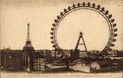 CPA Paris La Grande Roue Avenue de Suffren Tour Eiffel 