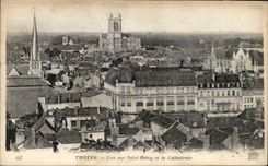 CPA Troyes Vue Sur Saint Remy Et La Cathedrale