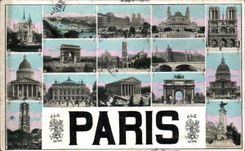 CPA Paris Notre DAme Pantheon Arc de TRiomphe 