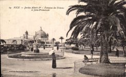 CPA Nice Le Jardin Albert 1er fontaine Des Tritons Et Jetee Promenade