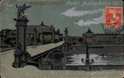 CPA Paris La Nuit Pont Alexandre III
