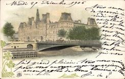 CPA Paris L'hotel de ville Trefle