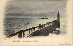 CPA Le havre Le Jetee Bateau Phare 