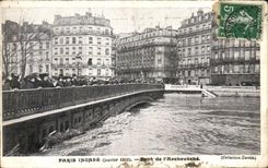 CPA Paris Inonde Pont de I'Archeveche