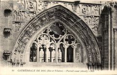 CPA Cathedrale de dol Portail ouest