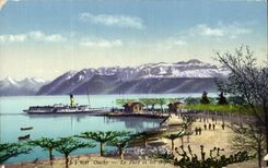 CPA Ouchy Le Port et les Alpes Suisse