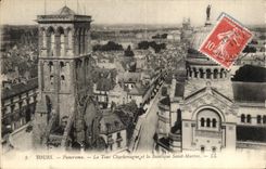 CPA Tours Panorama La Tour Charlemagne et La Basilique Saint Martin